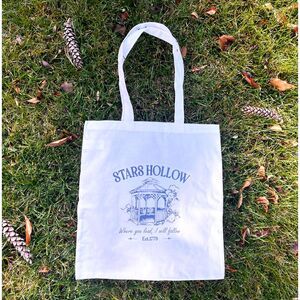 Stars Hollow Gilmore Girls Tote Bag Reusable Cotton Merch Gift White 16" x 15"